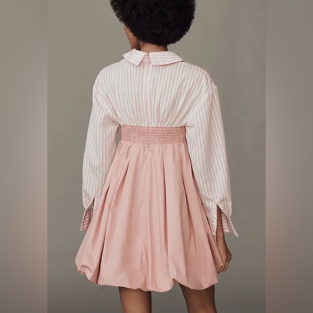 ANTHROPOLOGIE Mare Mare Layered Twofer Bubble Mini Shirt Dress Size XS - Picture 2 of 11